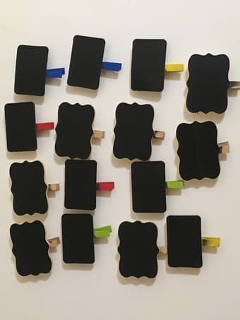 15 clip-able mini chalkboard signs 1