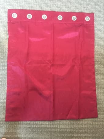 29” x 35” red curtain panels, total of 6 1