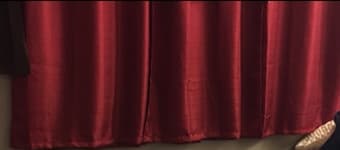 29” x 35” red curtain panels, total of 6 2