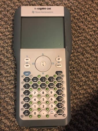 perfume, TI calculator, alarm 1
