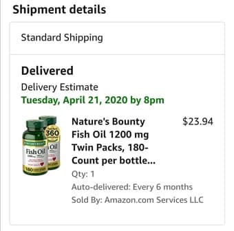Nature's Bounty Fish Oil 1200 mg, 180 count 1
