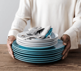 stoneware plate set - 12 plates IKEA + 6 mugs dining set 1
