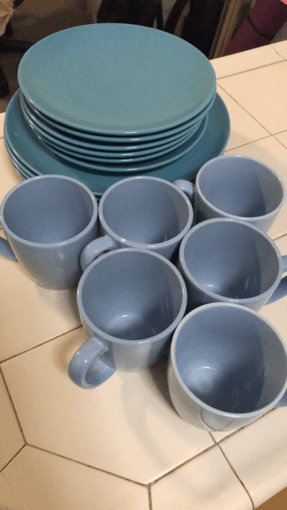 stoneware plate set - 12 plates IKEA + 6 mugs dining set 2
