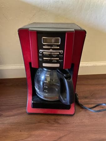 Chairs, Table, Dining set, Twin bed, Mr. Coffee maker, Crockery set 2