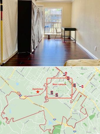 学校旁边 Menlo park 2b/2b 超大公寓独立客厅出租,拎包入住,10/01/2020 available,flexible 1