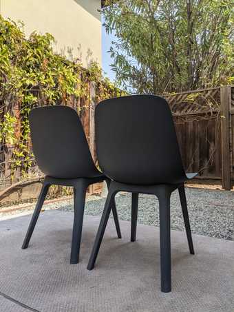 PAIR OF IKEA ODGER BLUE CHAIRS 3
