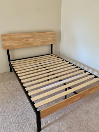 Full size Bedframe Wood and Metal Platform 3