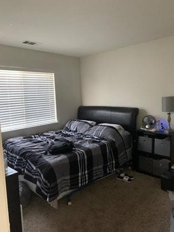 Queen leather headboard and box spring 1