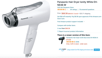 Panasonic hair dryer 1