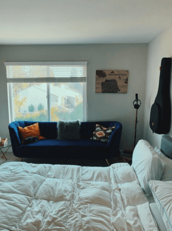 Private master bedroom with a bathroom 3