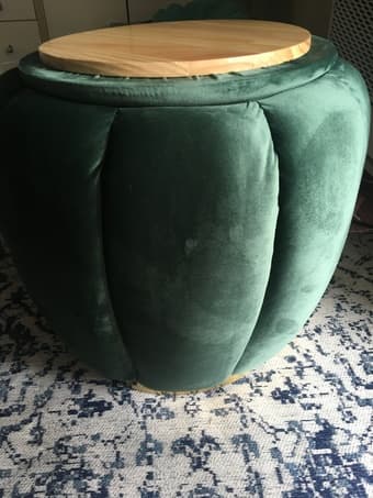 Velvet ottoman 2