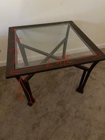 Dining set with 2 chairs and glass top coffee/patio table 2