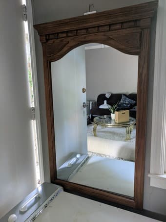Large vintage Thomasville wooden mirror 1