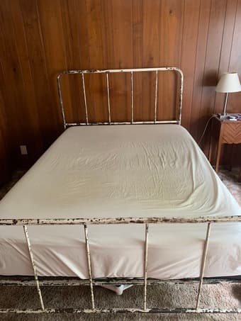 Antique Bed Frame + Organic Latex Mattress (full size) 1