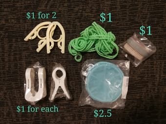 Brand New foldable clothes hangers, line, pin, laundry bag, brush 1