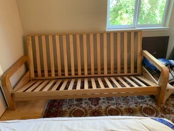 Queen futon & mattress, like-new, $150 1