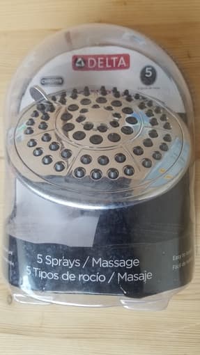 Brand New Delta Faucet 5-Spray Touch-Clean Shower Head, Chrome 1