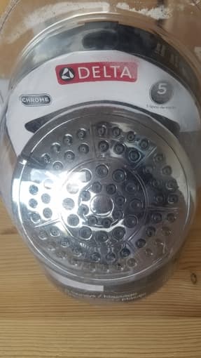 Brand New Delta Faucet 5-Spray Touch-Clean Shower Head, Chrome 3