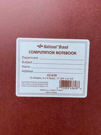 National Brand Computation Notebook, 9" x 11", Quad Ruled, 75 Sheets 1