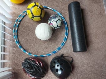 Foam roller, balls, hula hoops,helmets 1