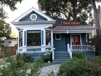 Bright bedroom in a beautiful house - downtown Palo Alto 1