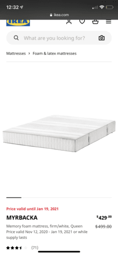 IKEA MYRBACKA queen-size mattress with mattress cover 1