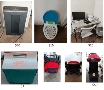 stroller, air purifier, office desk, slow cooker, plant pots, etc 1