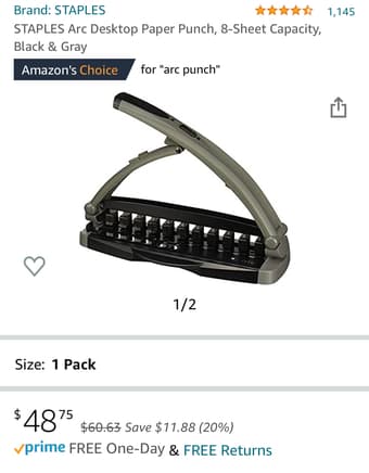 Arc desktop disc bound paper punch 1