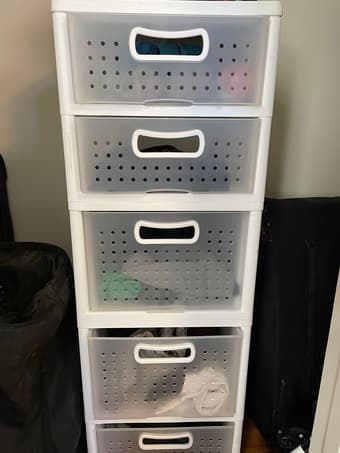 5 plastic stacking drawers - closet organization 1