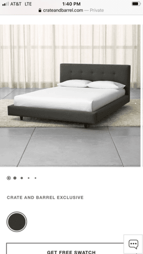 Crate and barrel queen bed 2
