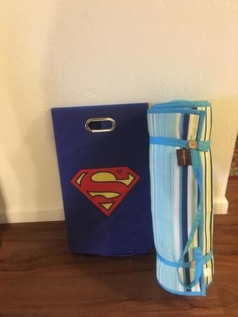 Picnic/beach blanket with attached pillow/Laundry/toys storage bag 1