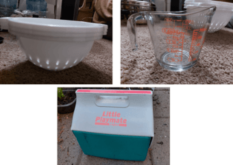 MEASURING JAR, COOLER BOX, SIEVE CONTAINER 1