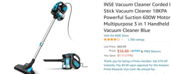 Vacuum - used for 4 months, light, corded 1