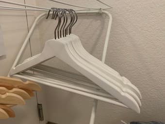 White wooden hangers x8 1