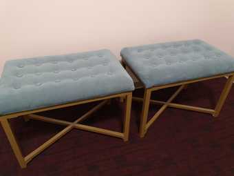 FS 2 turquoise velvet benches - $70 2