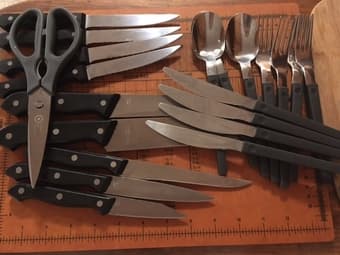 Kitchen knives, utensils, scissors 1