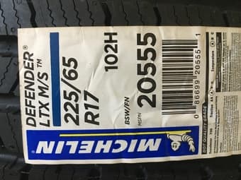 Brand New Michelin Defender 225/65R-17 LTX Tires 2