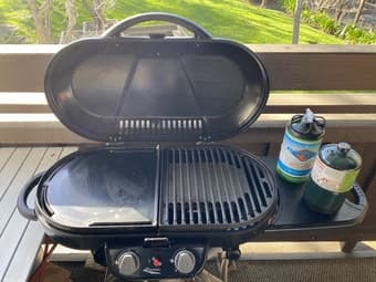 Coleman Camping Grill + Propane Tanks + Extra Grill Plate 3