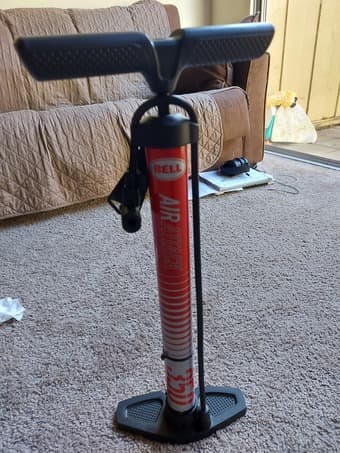 Helmet and bike pump 1