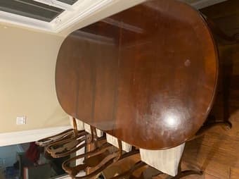 Wood Dining Table, expandable with 4 chairs 1