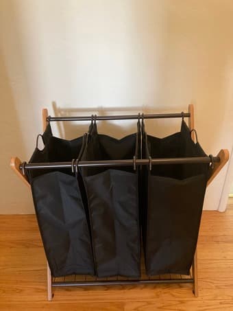 3-section removable laundry sorter/hamper 3