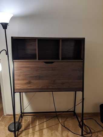 Wood and Metal table with powersocket 1