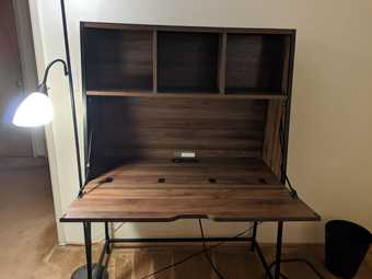 Wood and Metal table with powersocket 2