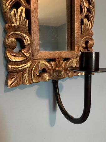 Wall-mounted candle holder/mirror 2