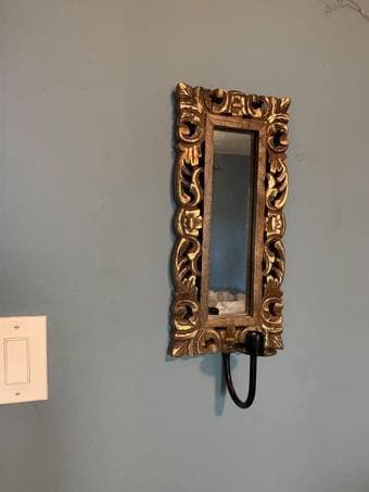 Wall-mounted candle holder/mirror 3