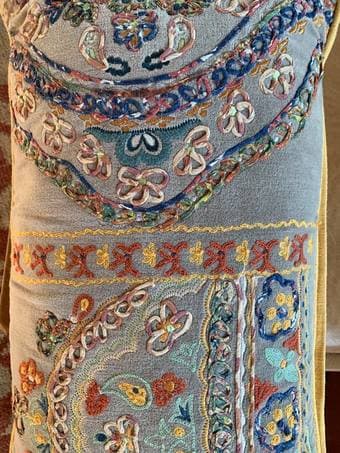 Embroidered throw pillow 1