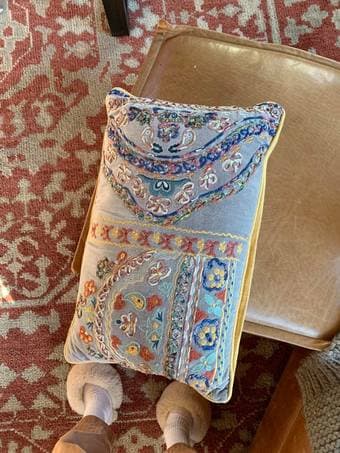 Embroidered throw pillow 2
