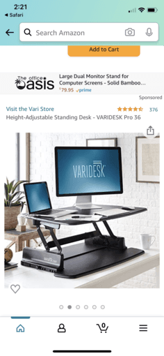Office items: Study table, Varidesk (sit stand desk) 3