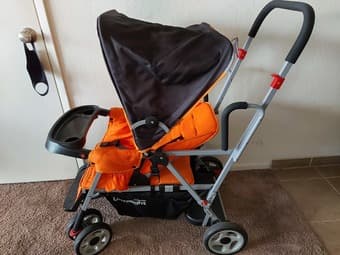 Caboose ultralight sit stand tandem stroller with chicco keyfit adapte 1