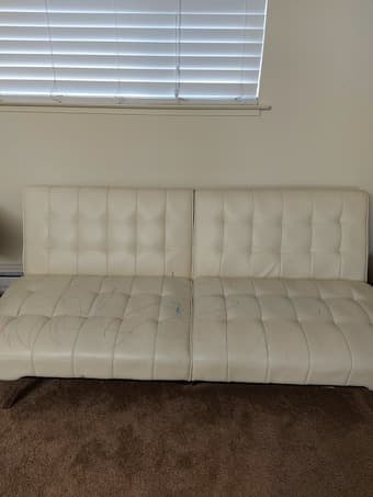 White leather sofa bed free 2